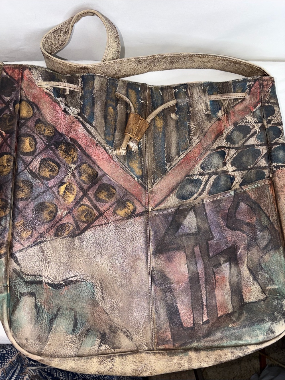 Jane Yoo Hand-painted Leather Bag Large
